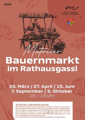 Plakat Bauernmarkt Matrei am Brenner